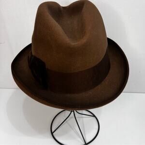 Vintage 1940s–50s F.R. Tripler & Co. Brown Fedora Hat — Size 7 1/8 — Classic MCM